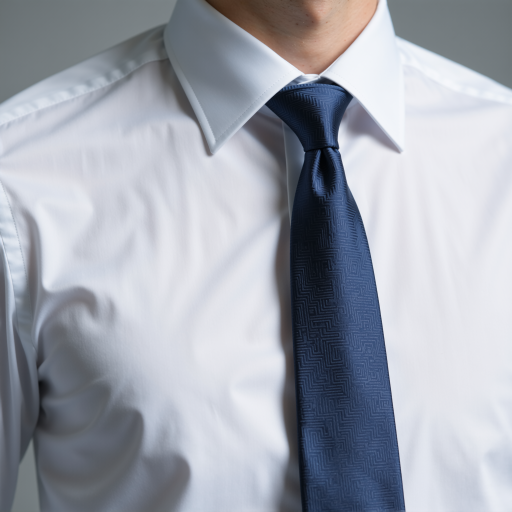 技术总监，四十岁左右中年男性，穿白色衬衫，蓝色背景，正面微笑，明亮自然光